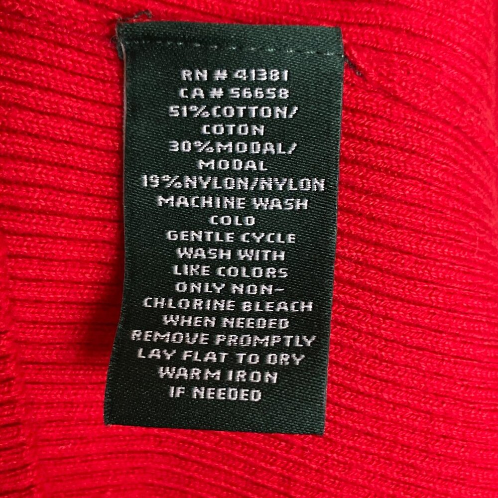 Lauren Ralph Lauren Pullover Sweater, NEW,US M, Long Sleeve, Boat Neck, Red - Picture 8 of 10